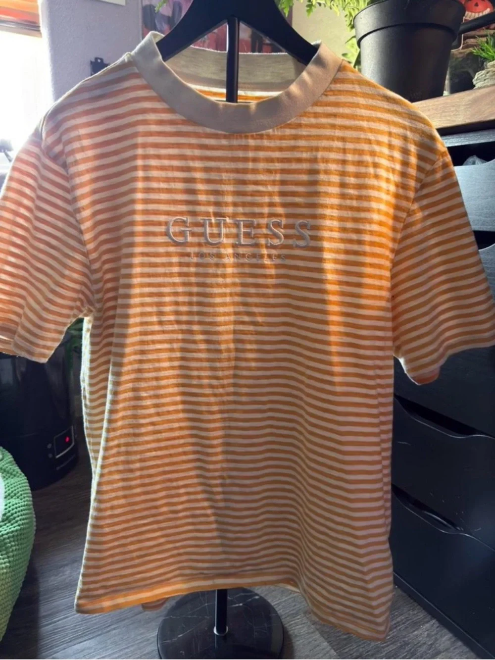 Retro Vintage GUESS Originals XS Striped SHIRT - Picture 1 of 3